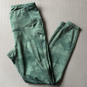 All in Motion High Rise Pocket Legging Green Teal Camo S